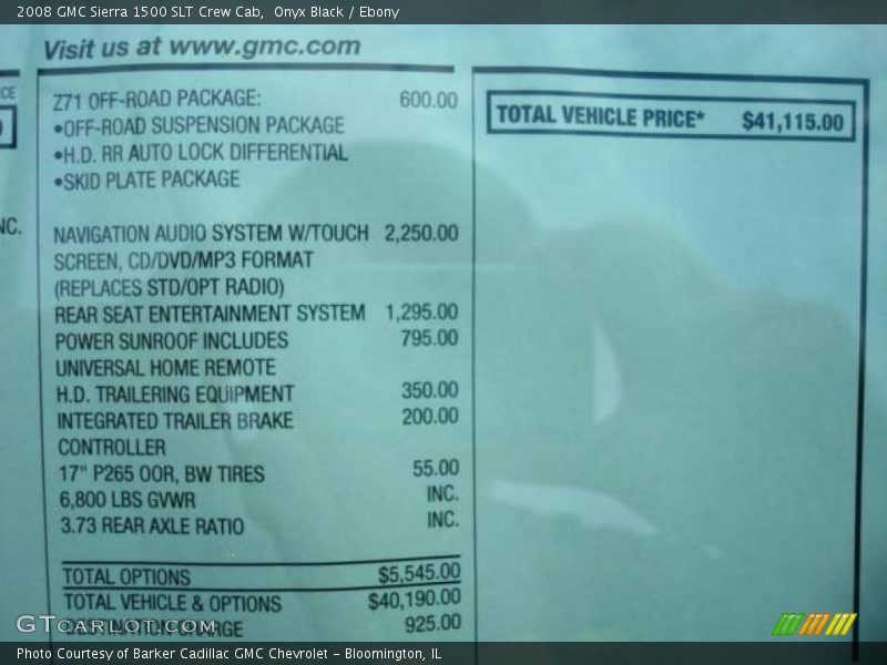 Onyx Black / Ebony 2008 GMC Sierra 1500 SLT Crew Cab