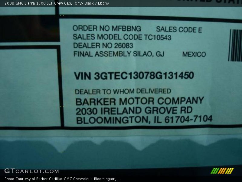 Onyx Black / Ebony 2008 GMC Sierra 1500 SLT Crew Cab