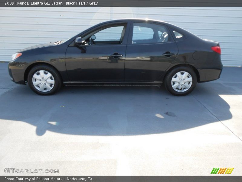 Black Pearl / Gray 2009 Hyundai Elantra GLS Sedan