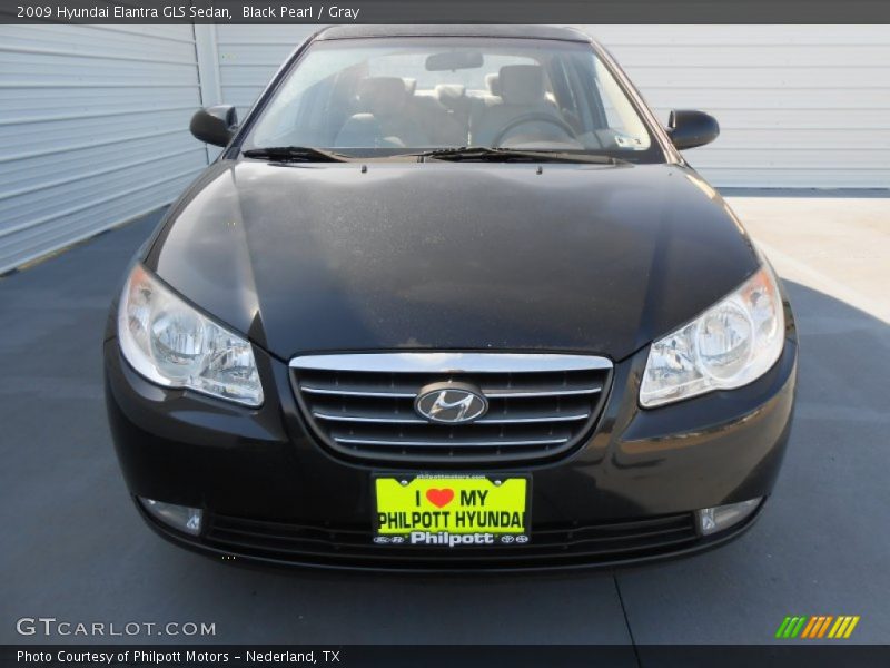 Black Pearl / Gray 2009 Hyundai Elantra GLS Sedan