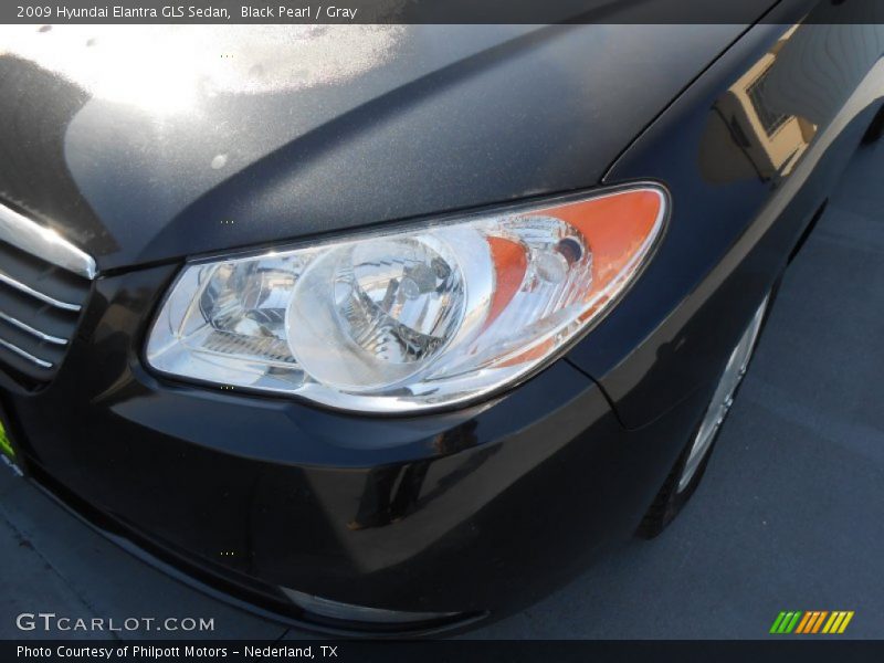 Black Pearl / Gray 2009 Hyundai Elantra GLS Sedan