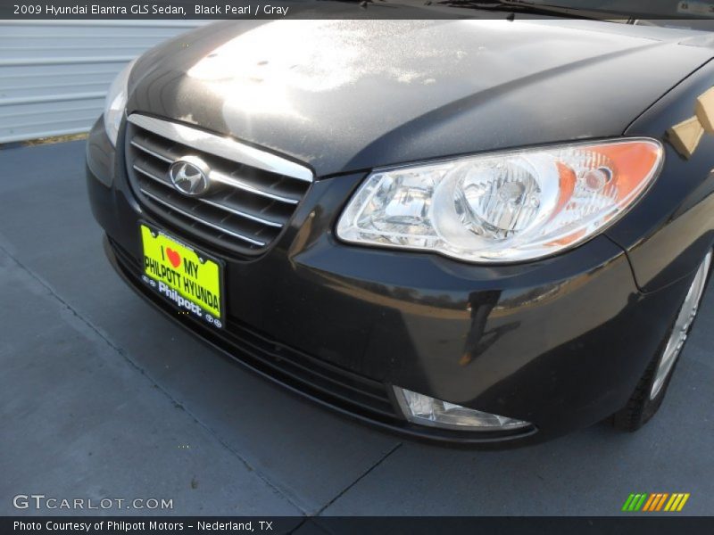 Black Pearl / Gray 2009 Hyundai Elantra GLS Sedan