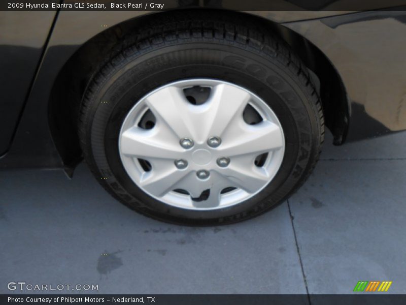 Black Pearl / Gray 2009 Hyundai Elantra GLS Sedan