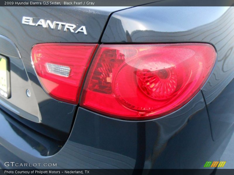 Black Pearl / Gray 2009 Hyundai Elantra GLS Sedan