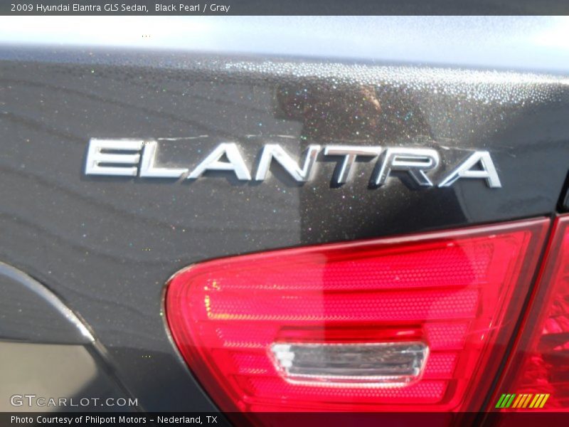 Black Pearl / Gray 2009 Hyundai Elantra GLS Sedan