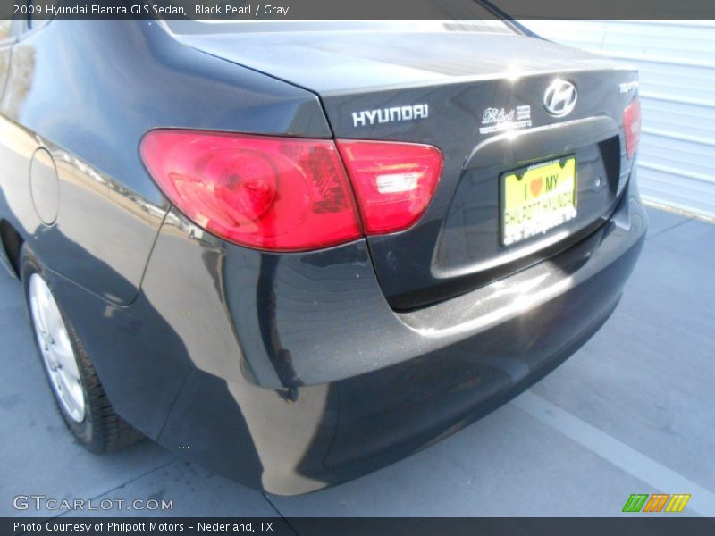 Black Pearl / Gray 2009 Hyundai Elantra GLS Sedan