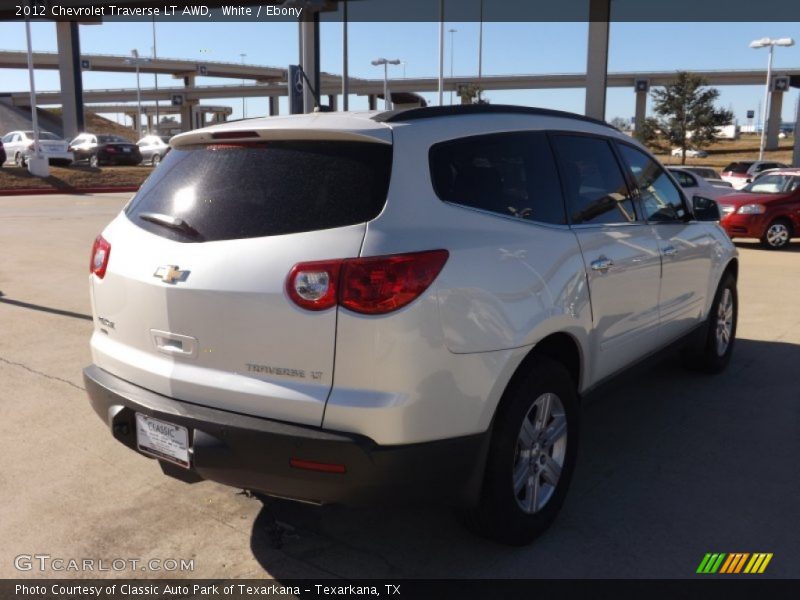 White / Ebony 2012 Chevrolet Traverse LT AWD