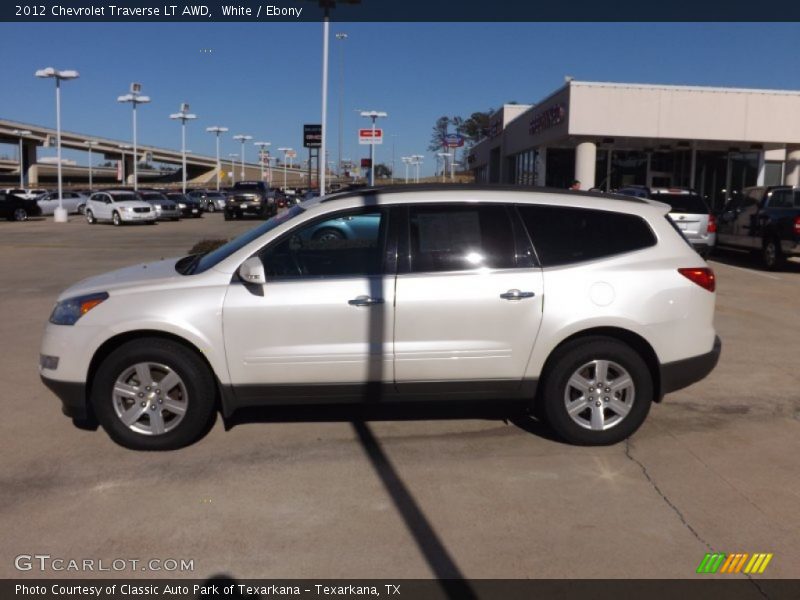 White / Ebony 2012 Chevrolet Traverse LT AWD
