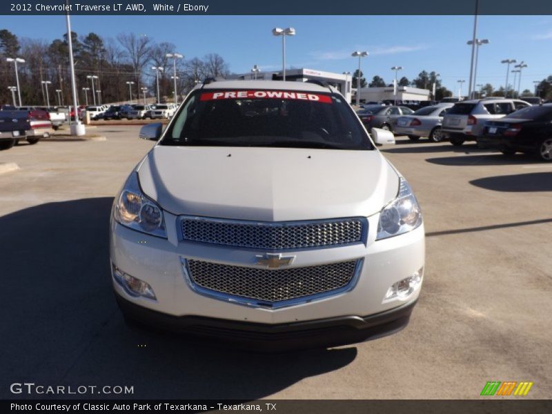 White / Ebony 2012 Chevrolet Traverse LT AWD