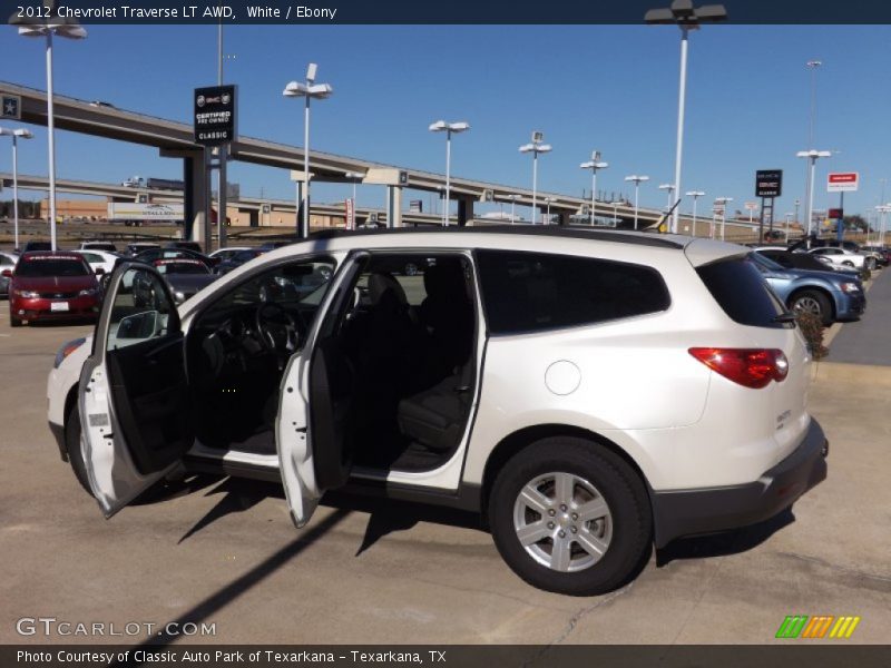 White / Ebony 2012 Chevrolet Traverse LT AWD