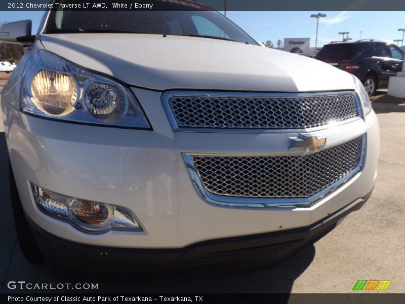 White / Ebony 2012 Chevrolet Traverse LT AWD