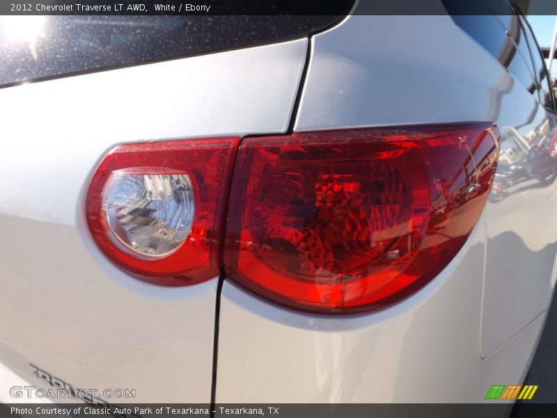 White / Ebony 2012 Chevrolet Traverse LT AWD