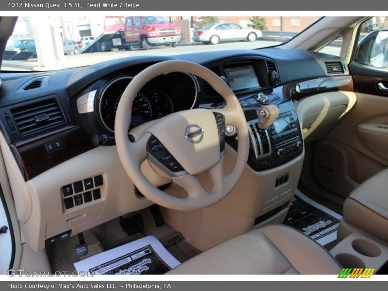 Pearl White / Beige 2012 Nissan Quest 3.5 SL