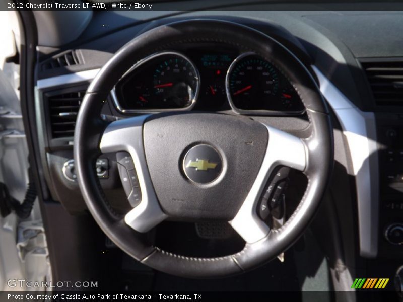 White / Ebony 2012 Chevrolet Traverse LT AWD
