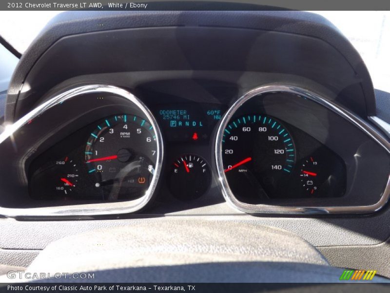 White / Ebony 2012 Chevrolet Traverse LT AWD