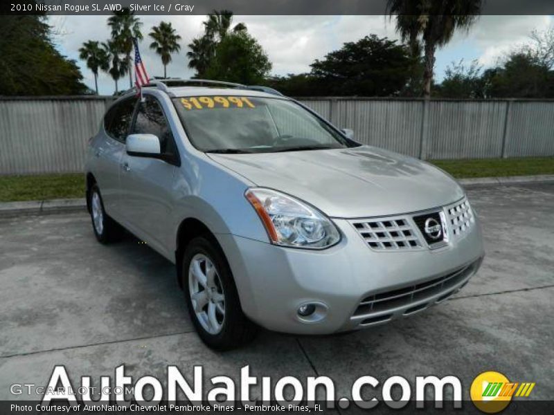 Silver Ice / Gray 2010 Nissan Rogue SL AWD