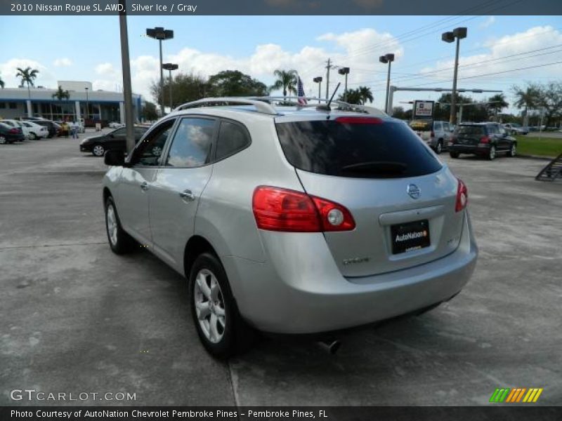 Silver Ice / Gray 2010 Nissan Rogue SL AWD