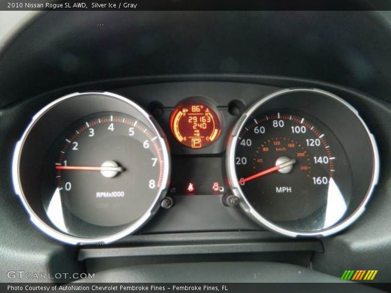 Silver Ice / Gray 2010 Nissan Rogue SL AWD