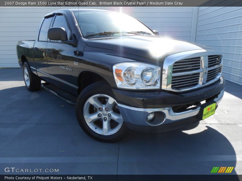 Brilliant Black Crystal Pearl / Medium Slate Gray 2007 Dodge Ram 1500 Lone Star Edition Quad Cab