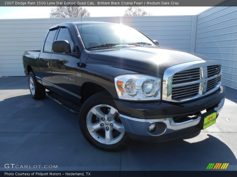 Brilliant Black Crystal Pearl / Medium Slate Gray 2007 Dodge Ram 1500 Lone Star Edition Quad Cab