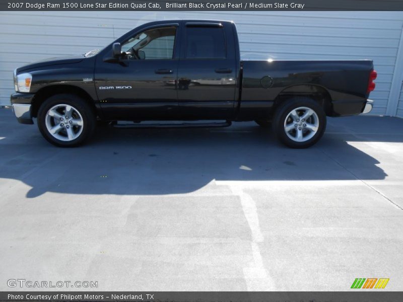Brilliant Black Crystal Pearl / Medium Slate Gray 2007 Dodge Ram 1500 Lone Star Edition Quad Cab