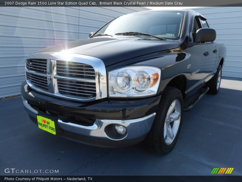 Brilliant Black Crystal Pearl / Medium Slate Gray 2007 Dodge Ram 1500 Lone Star Edition Quad Cab