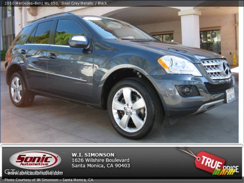 Steel Grey Metallic / Black 2010 Mercedes-Benz ML 350