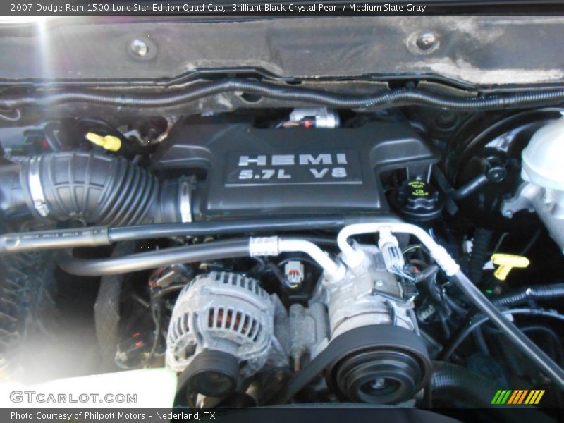 Brilliant Black Crystal Pearl / Medium Slate Gray 2007 Dodge Ram 1500 Lone Star Edition Quad Cab