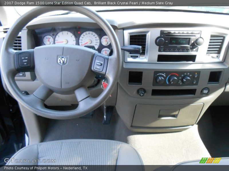 Brilliant Black Crystal Pearl / Medium Slate Gray 2007 Dodge Ram 1500 Lone Star Edition Quad Cab