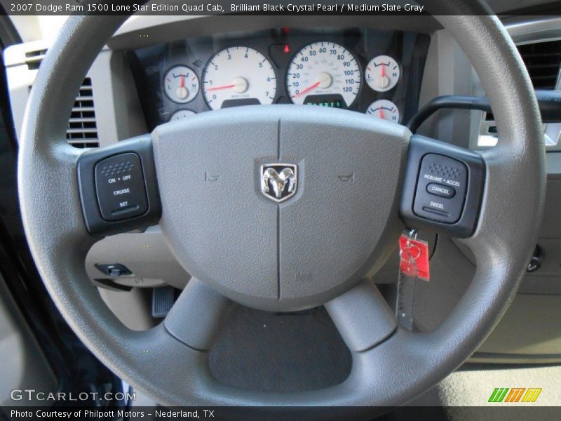 Brilliant Black Crystal Pearl / Medium Slate Gray 2007 Dodge Ram 1500 Lone Star Edition Quad Cab