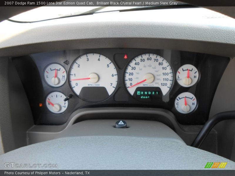 Brilliant Black Crystal Pearl / Medium Slate Gray 2007 Dodge Ram 1500 Lone Star Edition Quad Cab