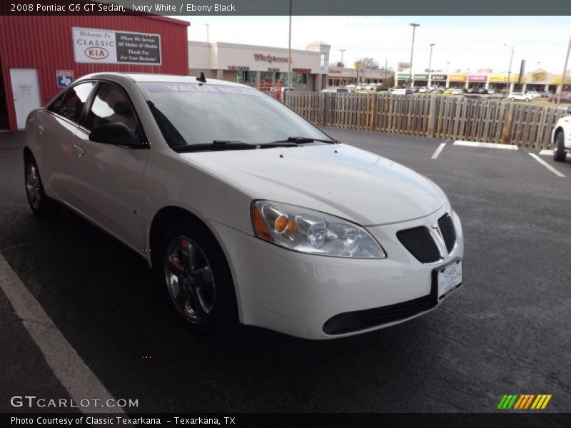 Ivory White / Ebony Black 2008 Pontiac G6 GT Sedan