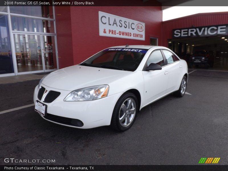 Ivory White / Ebony Black 2008 Pontiac G6 GT Sedan