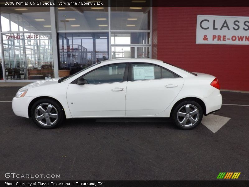 Ivory White / Ebony Black 2008 Pontiac G6 GT Sedan