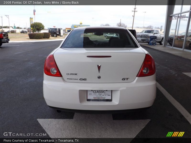 Ivory White / Ebony Black 2008 Pontiac G6 GT Sedan