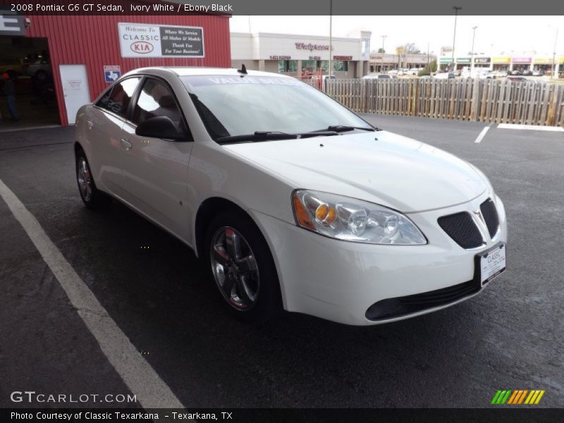 Ivory White / Ebony Black 2008 Pontiac G6 GT Sedan