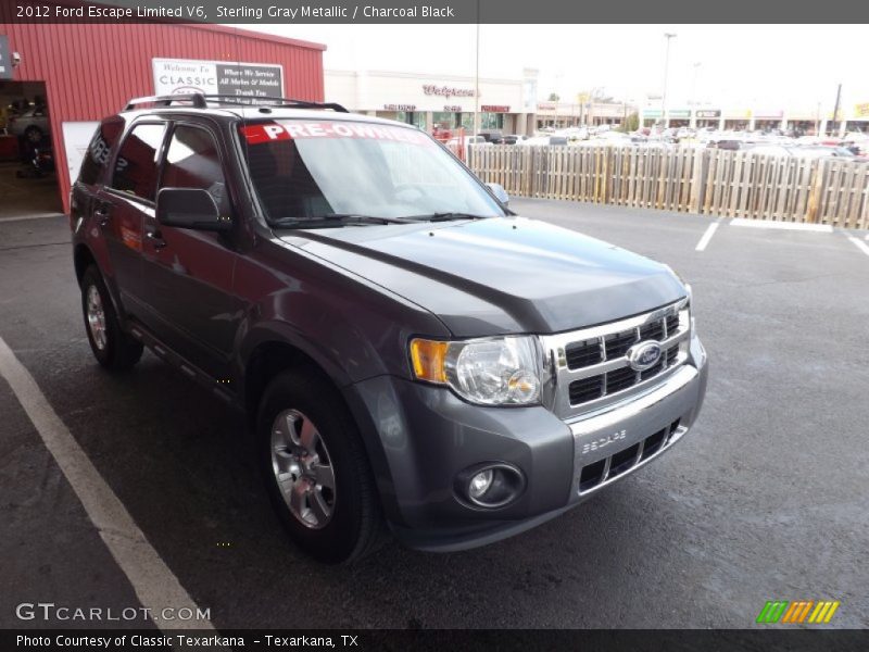 Sterling Gray Metallic / Charcoal Black 2012 Ford Escape Limited V6
