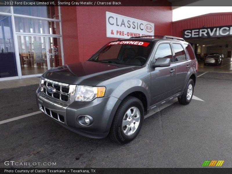 Sterling Gray Metallic / Charcoal Black 2012 Ford Escape Limited V6