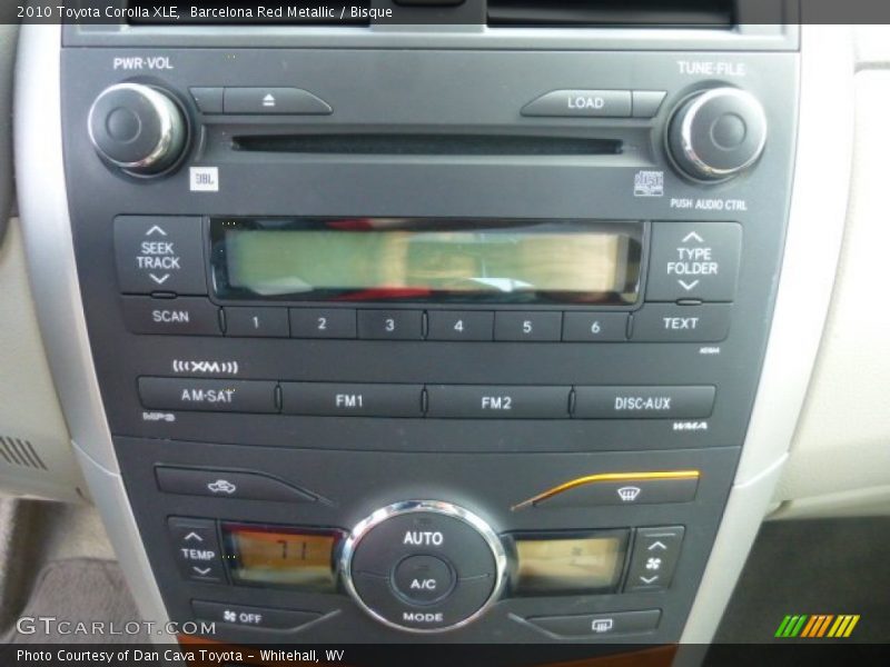 Controls of 2010 Corolla XLE
