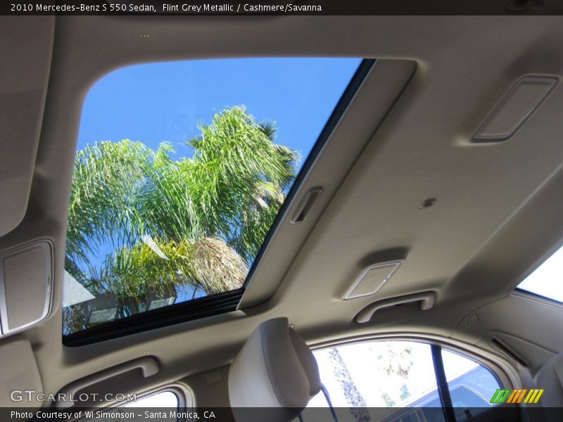 Sunroof of 2010 S 550 Sedan