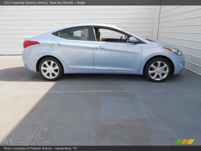 Blue Sky Metallic / Beige 2013 Hyundai Elantra Limited