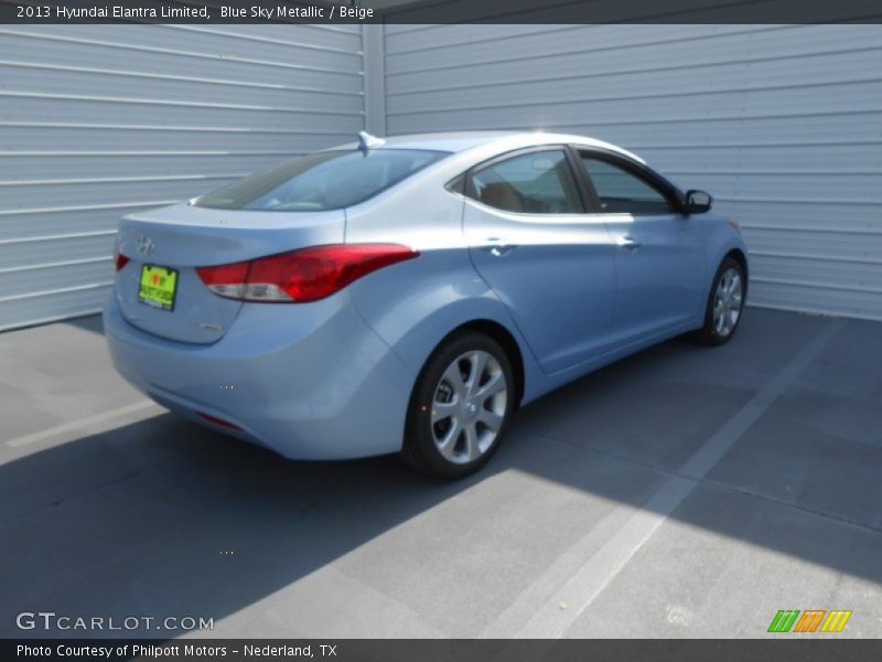 Blue Sky Metallic / Beige 2013 Hyundai Elantra Limited