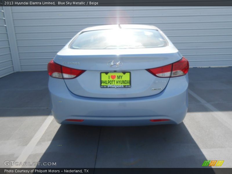 Blue Sky Metallic / Beige 2013 Hyundai Elantra Limited