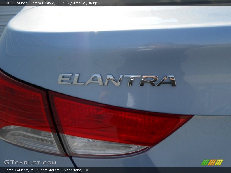 Blue Sky Metallic / Beige 2013 Hyundai Elantra Limited