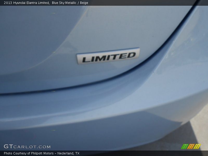 Blue Sky Metallic / Beige 2013 Hyundai Elantra Limited