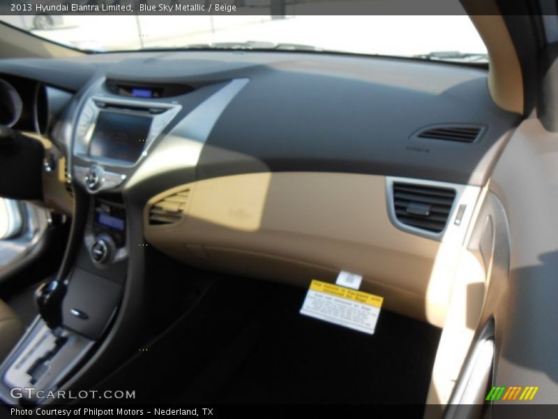Blue Sky Metallic / Beige 2013 Hyundai Elantra Limited