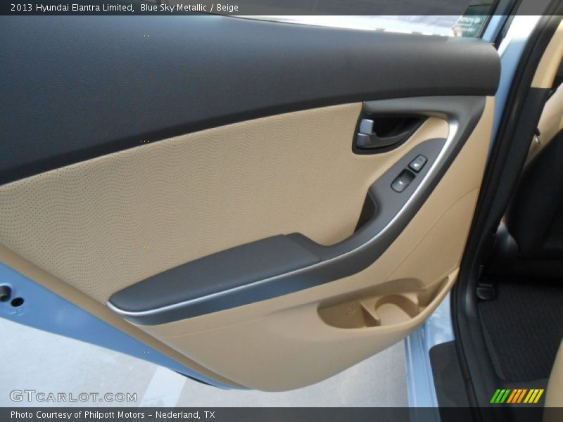 Blue Sky Metallic / Beige 2013 Hyundai Elantra Limited