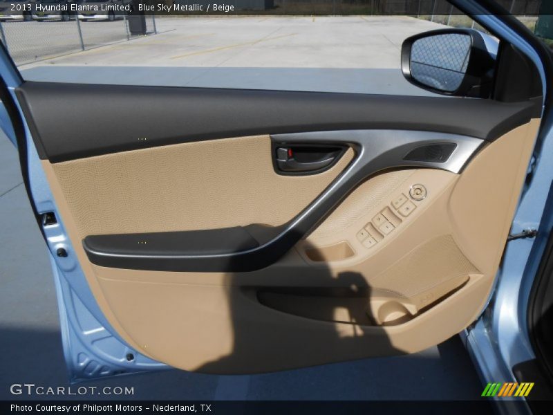 Blue Sky Metallic / Beige 2013 Hyundai Elantra Limited