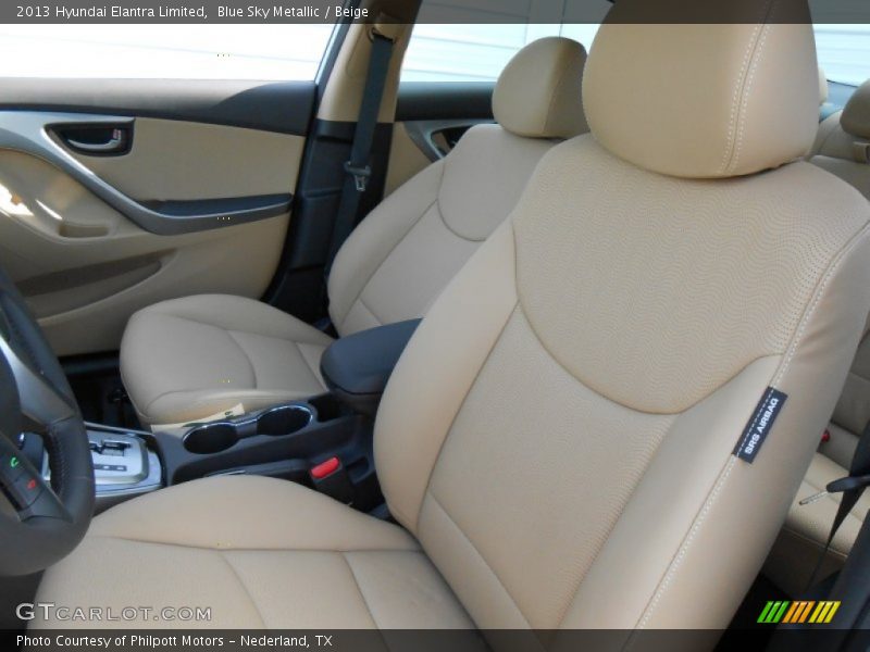 Blue Sky Metallic / Beige 2013 Hyundai Elantra Limited