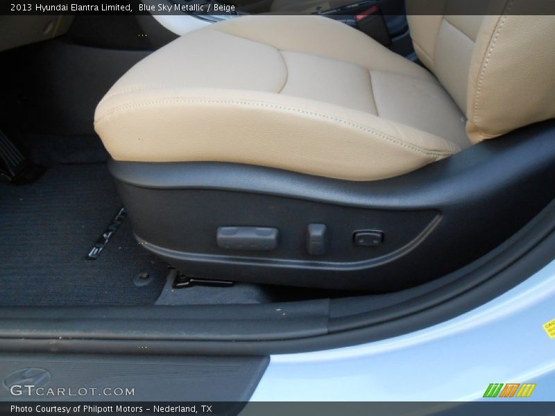 Blue Sky Metallic / Beige 2013 Hyundai Elantra Limited